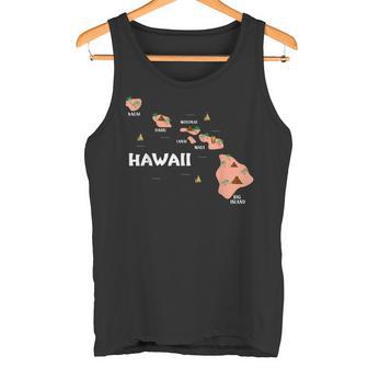 地図 ヴィンテージ お土産 ハワイ諸島 タンクトップ - Kawaiitshirt