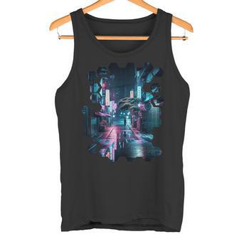 夜の東京のvaporwave美的ストリート日本の芸術 タンクトップ - Kawaiitshirt