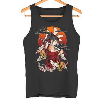 戦士芸者w鬼マスク タンクトップ - Kawaiitshirt