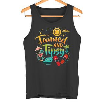 日焼けしてほろ酔い ビーチ 夏休み 面白い タンクトップ - Kawaiitshirt