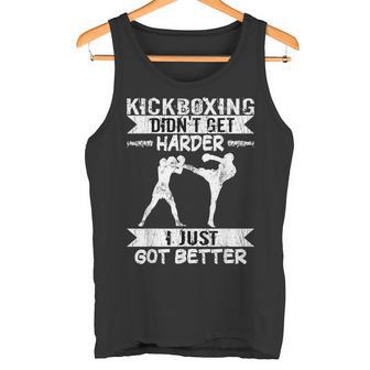 メンズ 格闘技戦闘機 キックボクシング Didn't Get Hardder キックボクシング タンクトップ - Kawaiitshirt