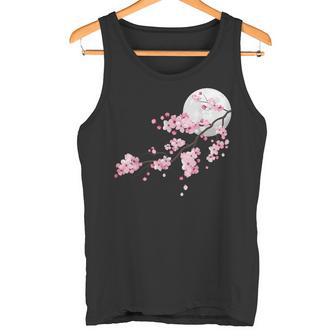 桜の木と月 日本の美しい桜 春 タンクトップ - Kawaiitshirt