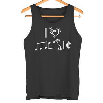 楽譜 音楽 ミュージシャン I Love Music クラシカル ピアノ ギフト タンクトップ - Kawaiitshirt