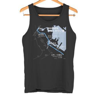 横浜みなとみらい日本鉄道 – お土産ルートマップ タンクトップ - Kawaiitshirt