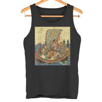 歌川広重作 宝船 七福神 タンクトップ - Kawaiitshirt