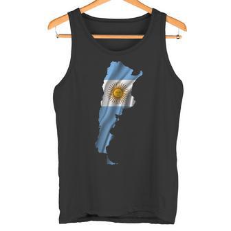 波状 アルゼンチン国旗 アルゼンチン地図 タンクトップ - Kawaiitshirt