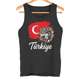 激しいトルコのオオカミと国旗 タンクトップ - Kawaiitshirt