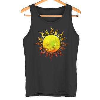 燃える太陽 トライバル タトゥー 宇宙 宇宙 タンクトップ - Kawaiitshirt
