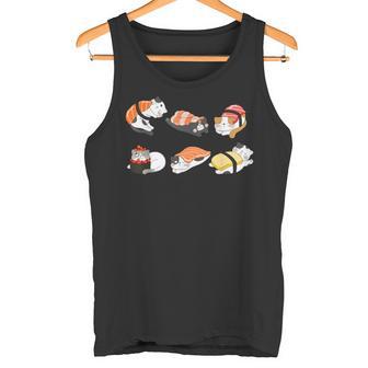 猫好き 寿司好き おもしろい 和食 猫寿司 タンクトップ - Kawaiitshirt