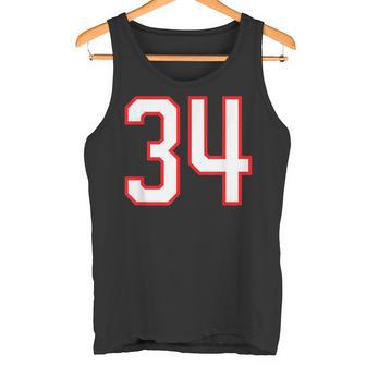 番号 34 スポーツ ホワイト レッド 代表番号 タンクトップ - Kawaiitshirt