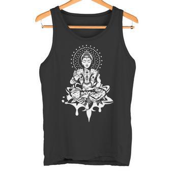 瞑想的な蓮の置物 スピリチュアルな禅ファンタジーデザイン タンクトップ - Kawaiitshirt
