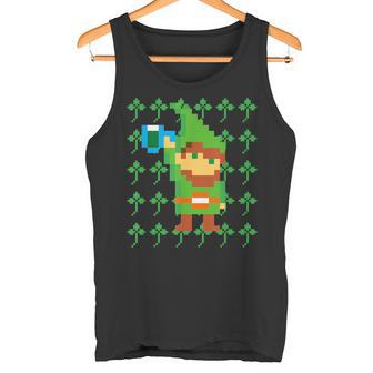聖パトリックデー 乾杯 ピクセルアート シャムロック ドット絵 レトロゲーム タンクトップ - Kawaiitshirt