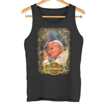 聖ローマ教皇ヨハネ・パウロ2世十字架 カトリック タンクトップ - Kawaiitshirt