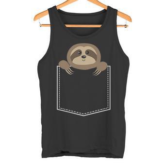胸ポケット – フェイクポケットアニマルナマケモノ タンクトップ - Kawaiitshirt