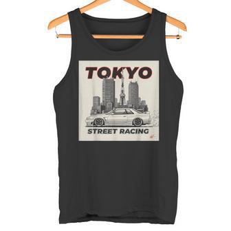 自動車愛好家のための東京ストリートレーシングカーデザイン タンクトップ - Kawaiitshirt