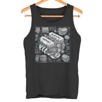 自動車整備士向けの高性能gteエンジン設計図 タンクトップ - Kawaiitshirt