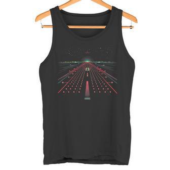 航空管制官 パイロット 飛行機 空港 滑走路 タンクトップ - Kawaiitshirt