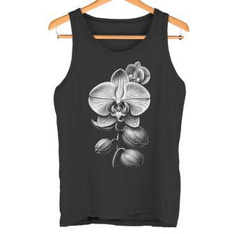 蘭、胡蝶蘭、胡蝶蘭 黒、白 タンクトップ - Kawaiitshirt
