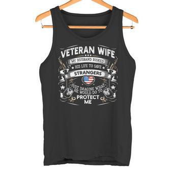 退役軍人妻 陸軍 夫 兵士 言う 軍人 配偶者の日 タンクトップ - Kawaiitshirt