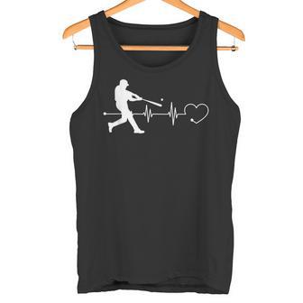 野球愛好家 ハートビート ピッチャー バッターキャッチャー 面白い タンクトップ - Kawaiitshirt