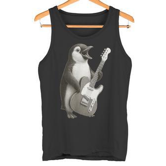 面白いtシャツ ペンギン ギター メンズ グッズ かわいい おもしろ 面白い 服 ネタ タンクトップ - Kawaiitshirt