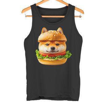 面白いtシャツ 柴犬 犬 イヌ ハンバーガー メンズ 犬好き グッズ かわいい おもしろ 面白い 服 ネタ 長袖tシャツ タンクトップ - Kawaiitshirt