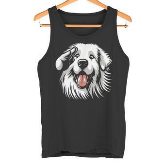 面白いグレート ピレニーズの顔の犬のグラフィック デザイン タンクトップ - Kawaiitshirt