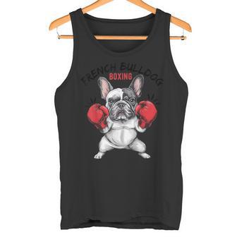 面白いフレンチブルドッグ ボクシング愛好家 ペット 犬 ボクシンググローブ タンクトップ - Kawaiitshirt