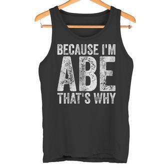 面白い名前入りシャツ Because I'm Abe That's Why タンクトップ - Kawaiitshirt