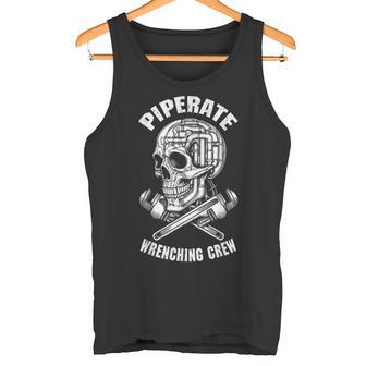 面白い配管工海賊パイペレートスカルレンチクルー配管。 タンクトップ - Kawaiitshirt