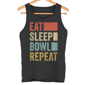 食べる眠るボウルを繰り返す おもしろボウリング タンクトップ - Kawaiitshirt