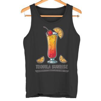 鮮やかなテキーラの日の出ドリンクイラスト タンクトップ - Kawaiitshirt