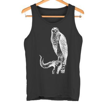 黒い線画 鷹 鳥獣戯画 タンクトップ - Kawaiitshirt