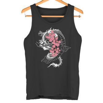 龍 日本の桜文化 長袖tシャツ タンクトップ - Kawaiitshirt