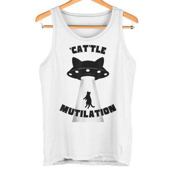 'Cat'tle Mutilation キャットルミューティレーション キャトルミューティレーション 猫 Ufo 宇宙 タンクトップ - Kawaiitshirt
