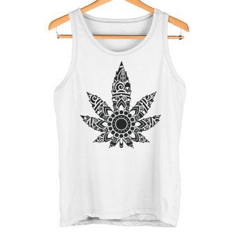 420 ウィードリーフスモーカー マリファナスモーカー メンズ レディース 曼荼羅 タンクトップ - Kawaiitshirt