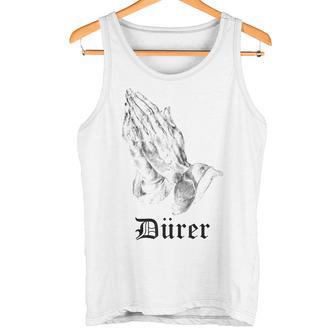 Albrecht Dürer Durer クリスチャンアート 祈りの手 ホワイト タンクトップ - Kawaiitshirt
