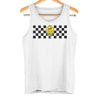 Caraonriente Amarilla Derretida Divertida A Cuadros Cara Feliz Derretida Camiseta sin mangas - Regaloses