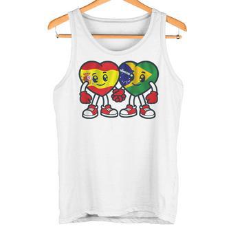 Corazones De Amistad De España Y Brasil Camiseta sin mangas - Regaloses