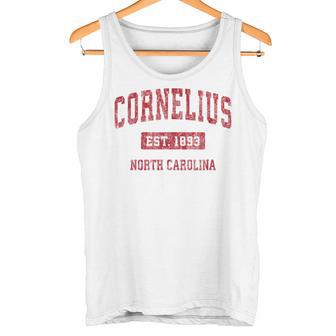 Cornelius North Carolina Nc ビンテージスポーツデザイン レッドデザイン タンクトップ - Kawaiitshirt