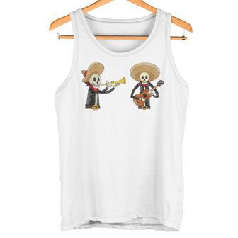 De Guitarra De Trompeta De Banda Esqueleto De Mariachi Mexicano Camiseta sin mangas - Regaloses
