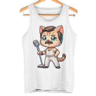 Divertido Regalo Para Amantes De La Música Cantando Gato Cantante Banda Músico Camiseta sin mangas - Regaloses