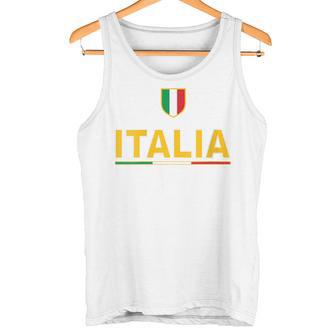 Donna Maglia Con Bandiera Italiana Tricolore Ecritta Italia Con Collo A Canotta - Novitaregali
