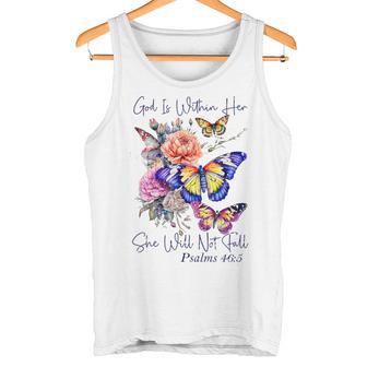 God Is Within Her Faith 聖句 詩篇 タンクトップ - Kawaiitshirt