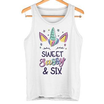 Happy 6Th Birthdayweetassy Andix Unicorn 6歳 タンクトップ - Kawaiitshirt