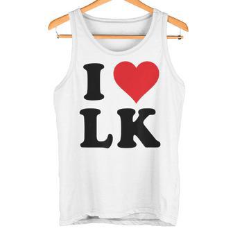 I Heart Lk Initials I Love LK First And Last Name L K タンクトップ - Kawaiitshirt