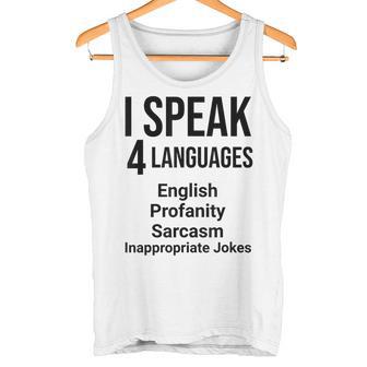 Ipeak 4 Languages おもしろ英語文法先生 タンクトップ - Kawaiitshirt