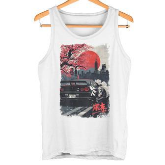 Jdm ドリフトレーシングカー 日本桜アート 背面 タンクトップ - Kawaiitshirt