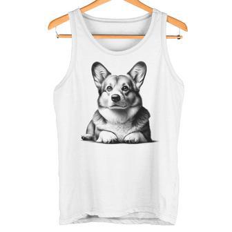 Joli Corgi En Pose Couchée Comme Portrait Cool Débardeur e - Cadeauxyz