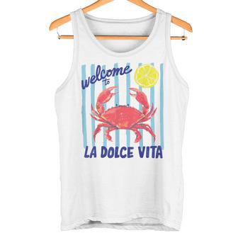 La Dolceita Crab Lemon Italia Costeraerano Retro Gráfico Camiseta sin mangas - Regaloses